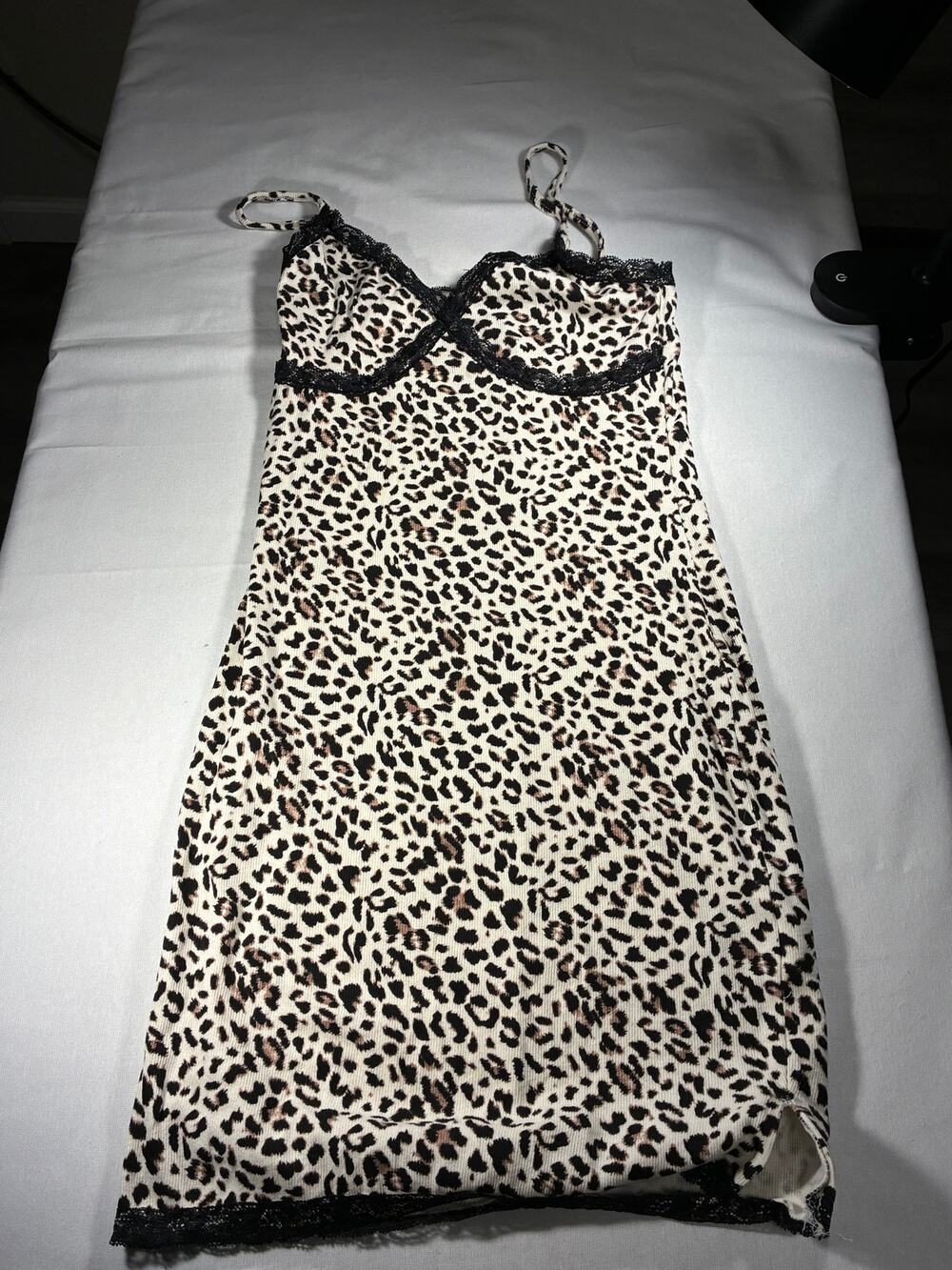Wild Fable Leopard Print Lace Mini Slip Dress S